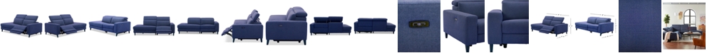 Furniture CLOSEOUT! Sleannah 2-Pc. Fabric Bumper Sectional with Power Recliner
